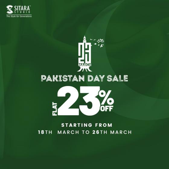 Sitara Studio Pakistan Day Sale! Flat 23 off, from 18th March 2023
